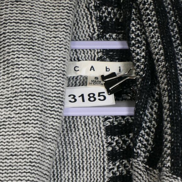 Cabi Black Gray Cardigan Sweater Women Small Wool Blend Patchwork Style 483 - Picture 9 of 9